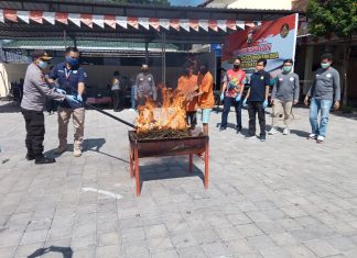 Polresta Mataram Musnahkan Narkoba Miliaran Rupiah