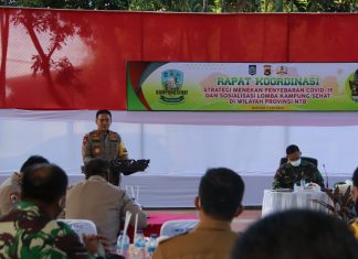 Kapolda Pimpin Rakor Tekan Penyebaran Covid 19 dan Sosialisasi Kampung Sehat se-NTB
