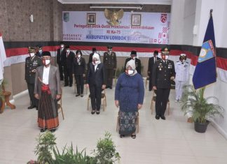 Bupati Lombok Barat Ikuti Upacara Detik-detik Proklamasi Secara Virtual