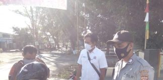 Polsek Labuapi Gelar Razia Masker di Pasar Jerneng