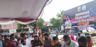 Polda NTB Musnahkan Bukti Kejahatan Narkotika