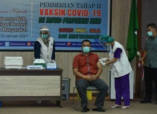 Lagi Gubernur NTB Disuntik Vaksin Covid 19
