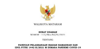 Selama Ramadhan, Walikota Larang ‘Bukber’ dan Tiadakan Lebaran Topat
