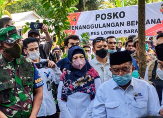 Kunjungi Korban Banjir Lombok, JK Berpesan Disiplin Jaga Alam