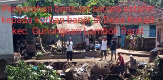 Ditresnarkoba Polda NTB dan Jurnalis Berbagi ke Korban Banjir