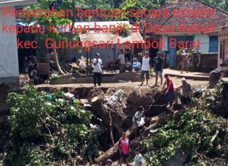 Ditresnarkoba Polda NTB dan Jurnalis Berbagi ke Korban Banjir