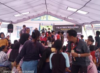 Anak-Anak Korban Banjir Senang Ikut Trauma Healing