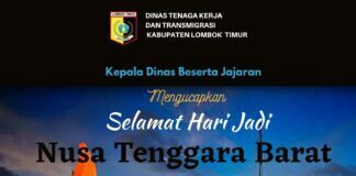 Ucapan HUT 64 Tahun NTB 2022 Disnaker Lotim