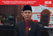 Resmi Duduk di Kursi DPRD Lombok Timur, Ahmad Amrullah Bersyukur-Sampaikan Terima Kasih kepada Relawan