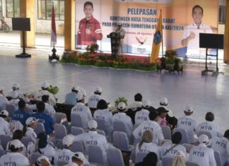 Pj Gubernur Lepas Kontingen PON Aceh Sumut NTB