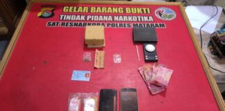Satresnarkoba Polres Mataram Amankan 4 Pria dan 2 Wanita, Sabu dan Ganja Juga Diamankan