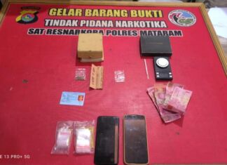 Satresnarkoba Polres Mataram Amankan 4 Pria dan 2 Wanita, Sabu dan Ganja Juga Diamankan