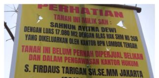 Pasang Plang untuk Lindungi Hak Milik. Kuasa Hukum : Siap Lakukan Tindakan Hukum