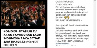 Masyarakat Luas Sambut Positif Lagu Indonesia Raya Berkumandang Serentak di Televisi