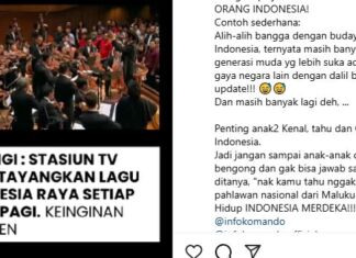 Masyarakat Luas Sambut Positif Lagu Indonesia Raya Berkumandang Serentak di Televisi