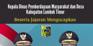 Ucapan Selamat Pelantikan Bupati dan Wakil Bupati Lombok Timur periode 2025-2030 dari Kepala Dinas Pemberdayaan Masyarakat dan Desa Lotim