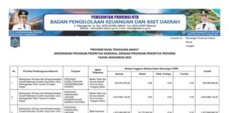 Rekapitulasi Belanja Untuk Pemenuhan SPM Provinsi NTB Tahun Anggaran 2025 (Bagian 33)