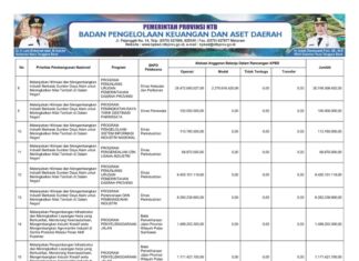 Rekapitulasi Belanja Untuk Pemenuhan SPM Provinsi NTB Tahun Anggaran 2025 (Bagian 34)