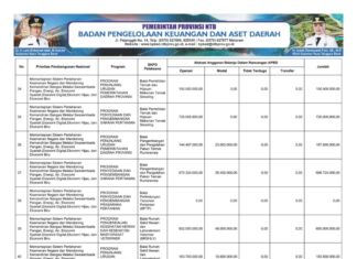 Rekapitulasi Belanja Untuk Pemenuhan SPM Provinsi NTB Tahun Anggaran 2025 (Bagian 38)