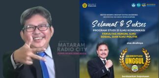 MANTAP! Prodi Ilmu Komunikasi Unram Raih Akreditasi Unggul. Dr Agus Purbathin Hadi MSi: Tahun ini Mengajukan Akreditasi Internasional