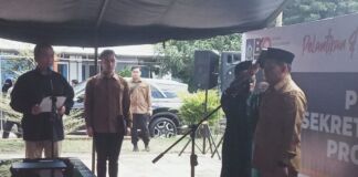 Empati Korban Banjir, PJ Sekda Dilantik di Panti Sosial Tresna Werdha Puspakarma