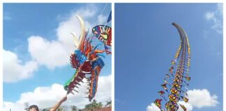 Layangan ‘Naga’ Hiasi Langit Eks Bandara Selaparang