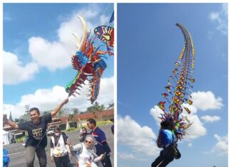 Layangan ‘Naga’ Hiasi Langit Eks Bandara Selaparang