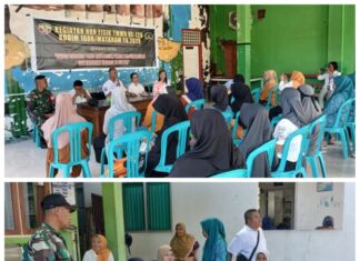 Wujudkan Keluarga Sehat, TNI – DP2KBP3A Lombok Barat Berikan Layanan Kesehatan