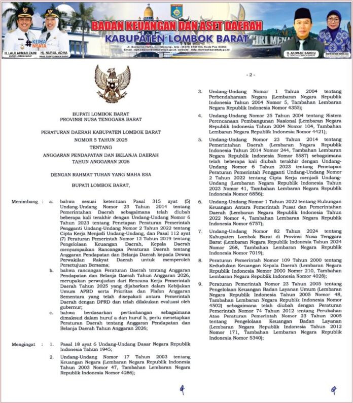 Sosialisasi Perda APBD Lobar 2025