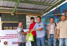 Kolaborasi PWI NTB–Alfamart, Kembali Salurkan Puluhan Paket Sembako untuk Korban Banjir